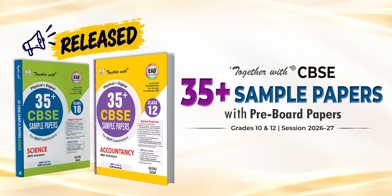 ‘Together with’ CBSE Sample Papers with Pre-Board Papers for Grades 10 & 12 2026–27